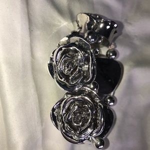 Rose silver elastic bracelet